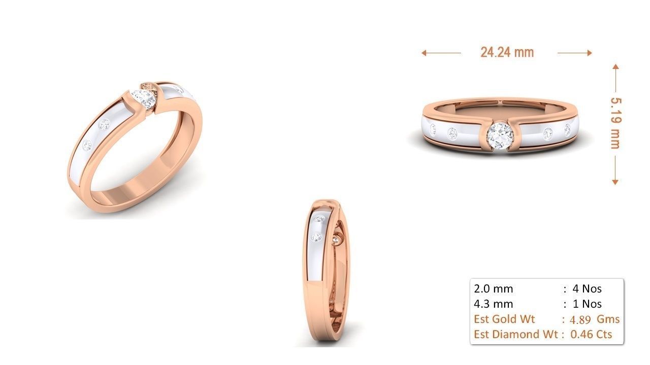 Couple Band Ring 3dm render detail 3D print model_2