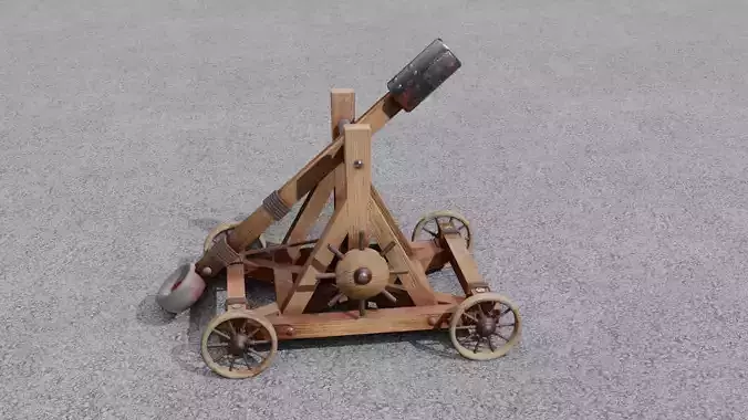 Catapult 3D model Low-poly 3D model
