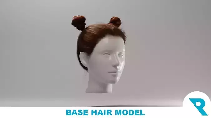 Realistic Female Hair 2 Low-poly 3D model Realistic Female Hair 2 Low-poly 3D model