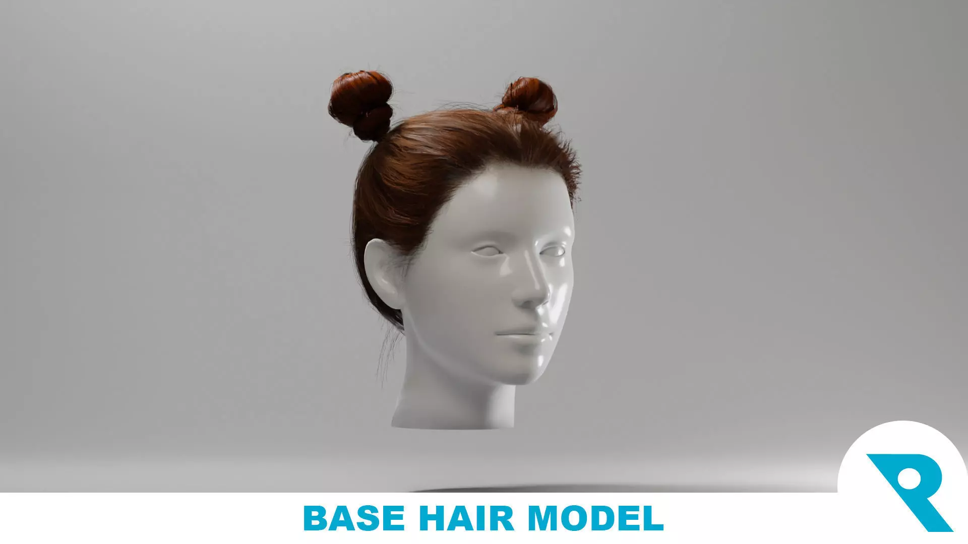 Realistic Female Hair 2 Low-poly 3D model_0
