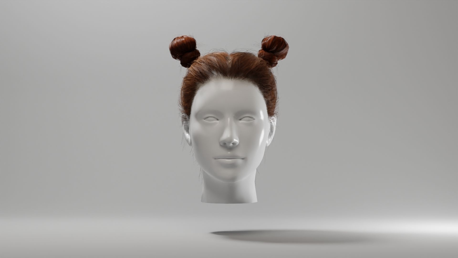 Realistic Female Hair 2 Low-poly 3D model_2