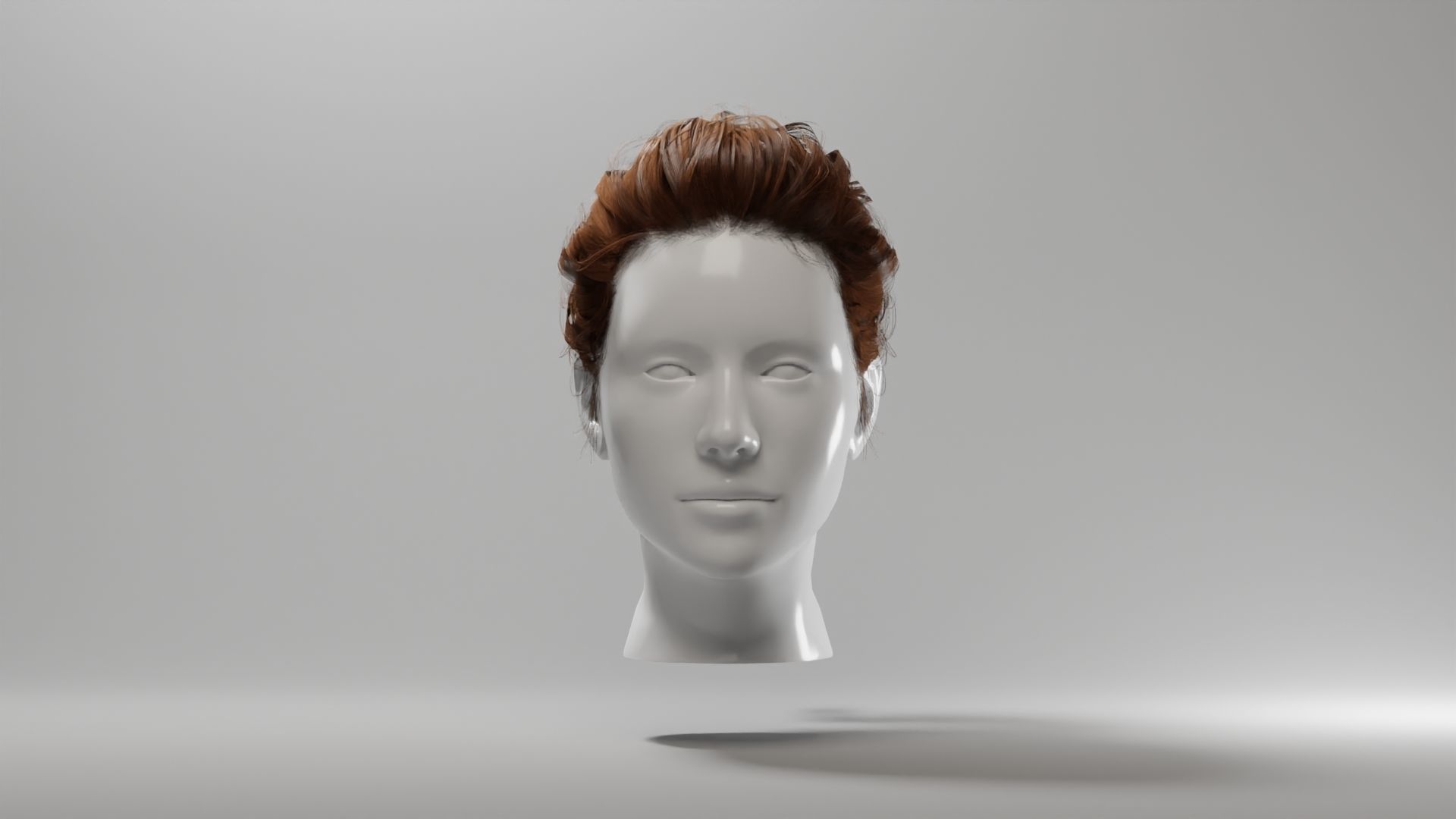 Realistic Female Hair 3 Low-poly 3D model_2