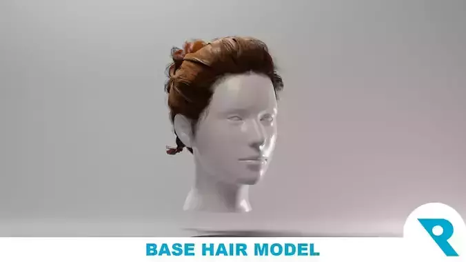 Realistic Female Hair 3 Low-poly 3D model Realistic Female Hair 3 Low-poly 3D model
