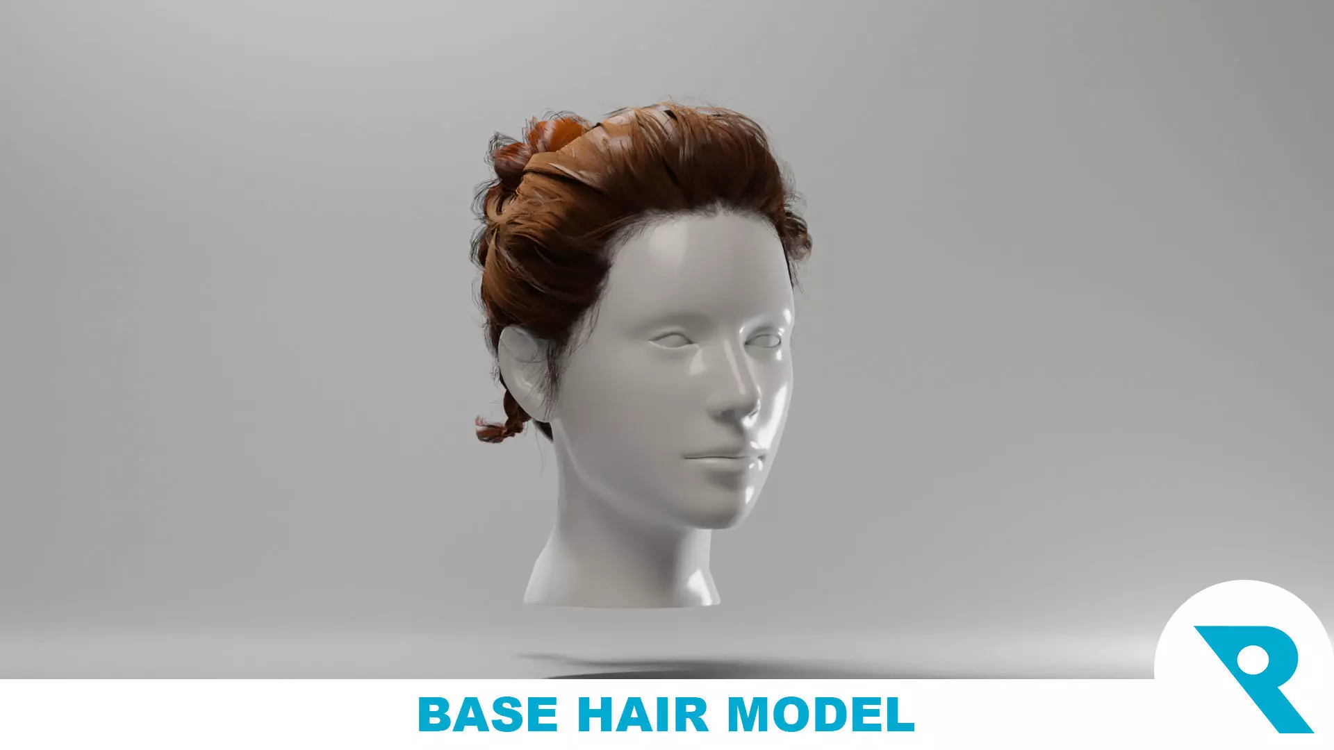 Realistic Female Hair 3 Low-poly 3D model_0