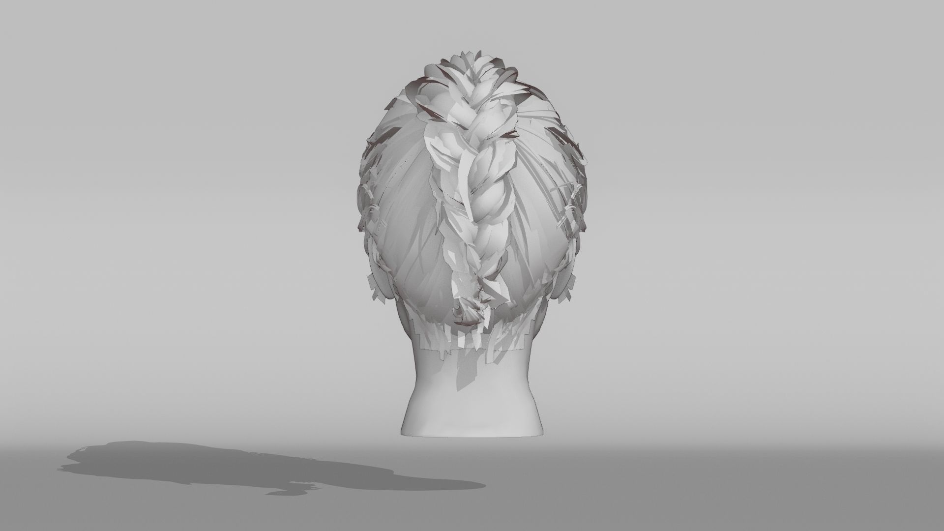Realistic Female Hair 3 Low-poly 3D model_7