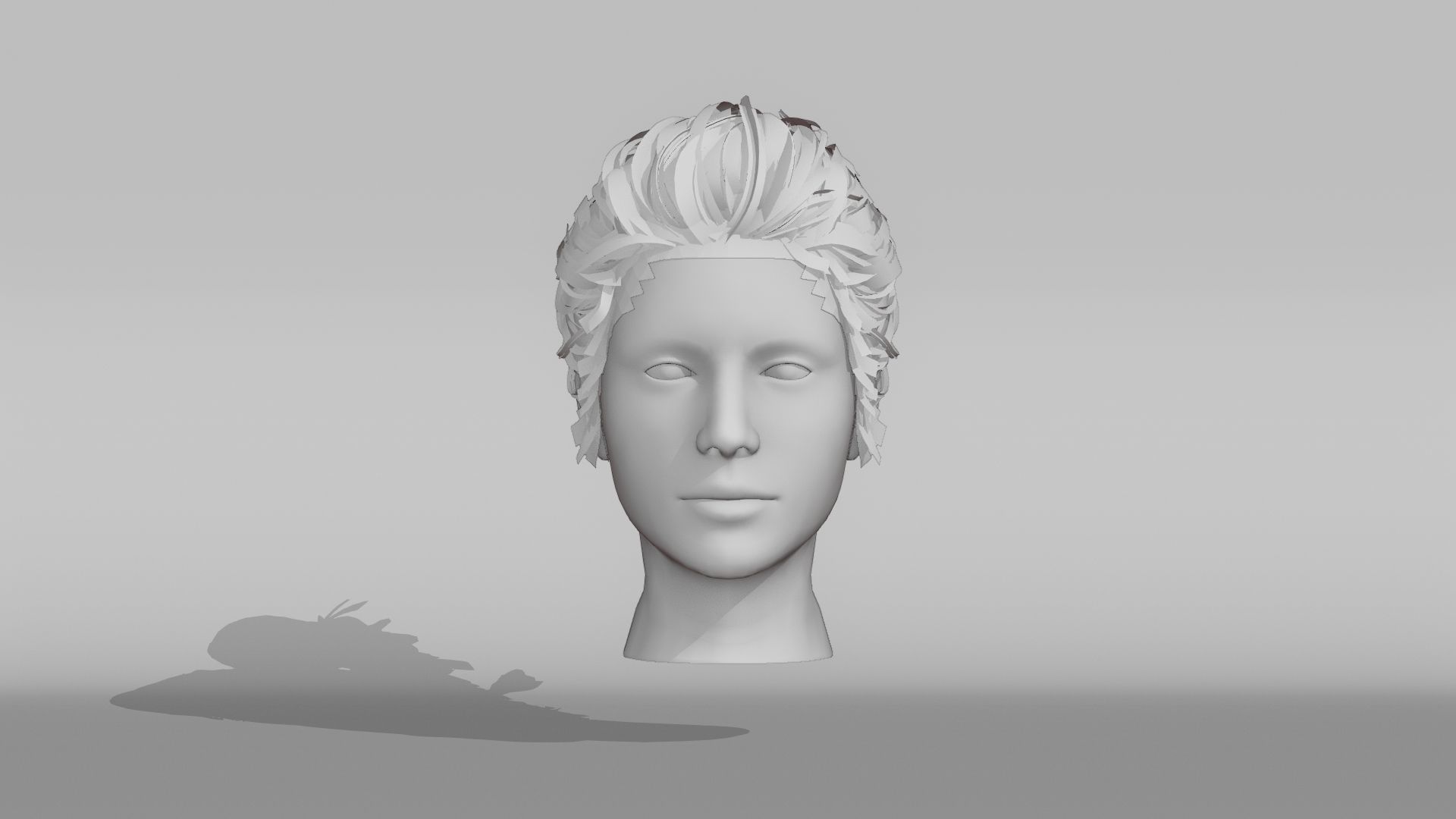 Realistic Female Hair 3 Low-poly 3D model_6
