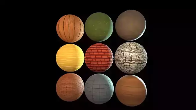 Stylized Handpainted Cartoon Textures pack - PBR Material asset Texture