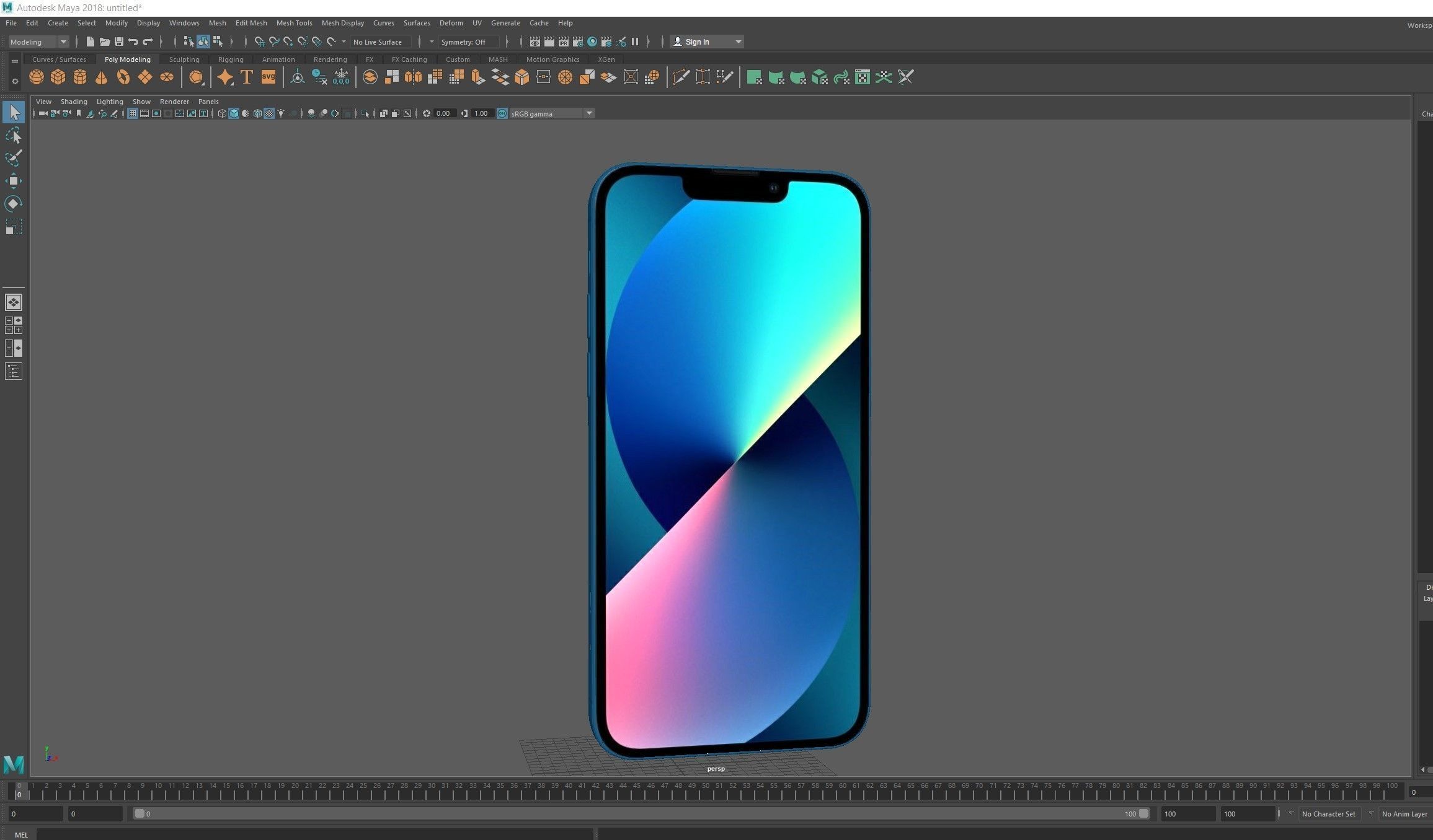 Apple iPhone 13 Blue 3D model_20