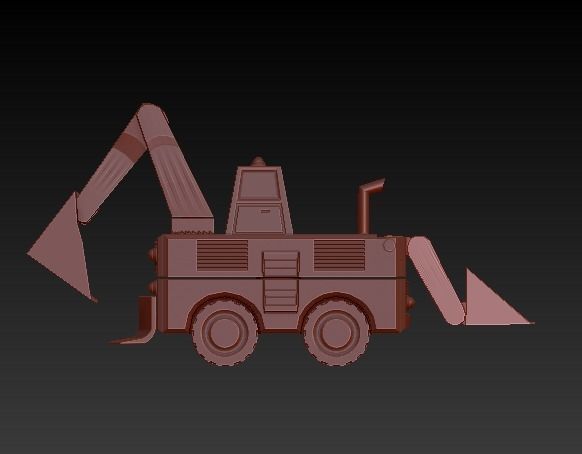 Excavator Print in Place 3D print model_5