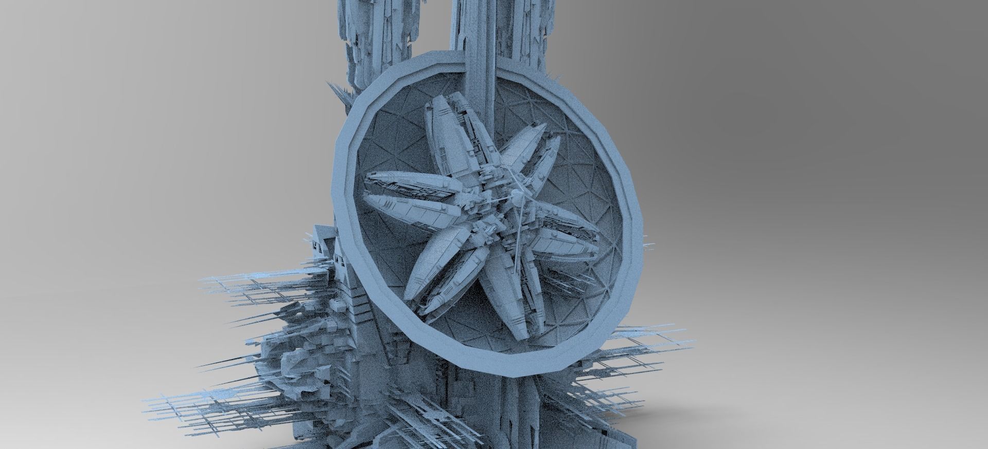 Sci Fi Wraith Satellite base 2 3D model_1