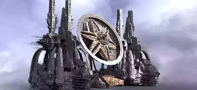 Sci Fi Wraith Satellite City Towers