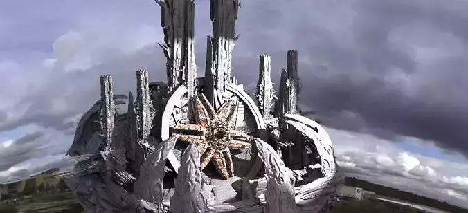 Sci Fi Wraith Satellite City Hub 2 3D model