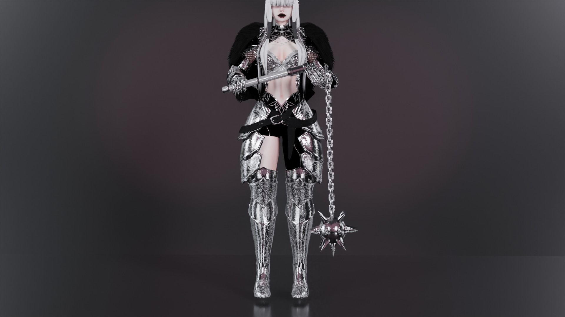 Female Armor set 3D model rigged | CGTrader