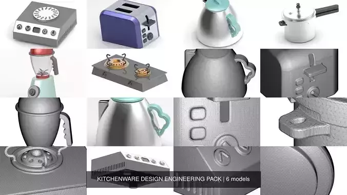 KITCHENWARE DESIGN ENGINEERING PACK 3D Model Collection