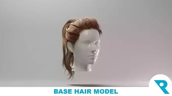 Realistic Female Hair 4 Low-poly 3D model Realistic Female Hair 4 Low-poly 3D model