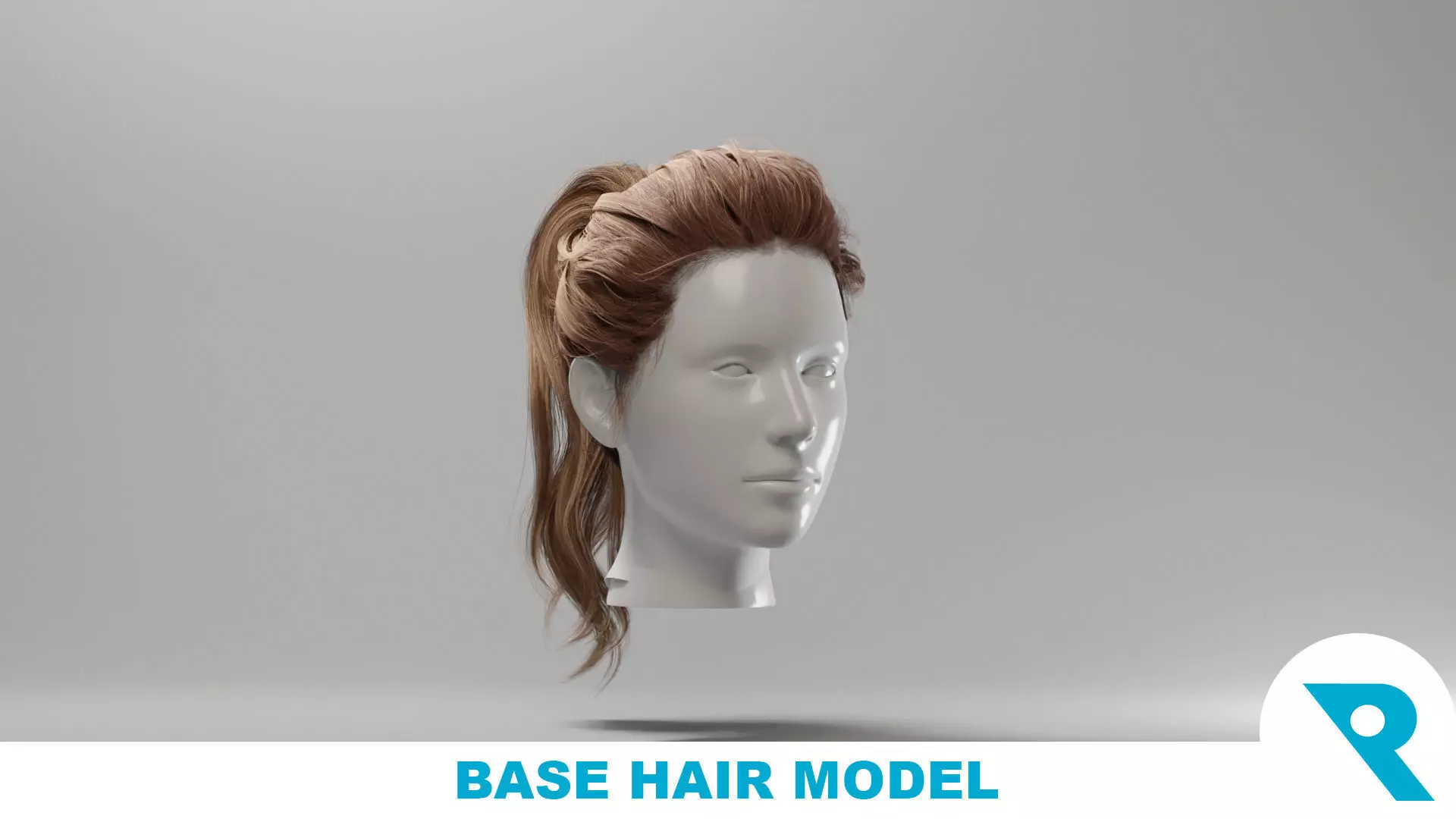 Realistic Female Hair 4 Low-poly 3D model_0