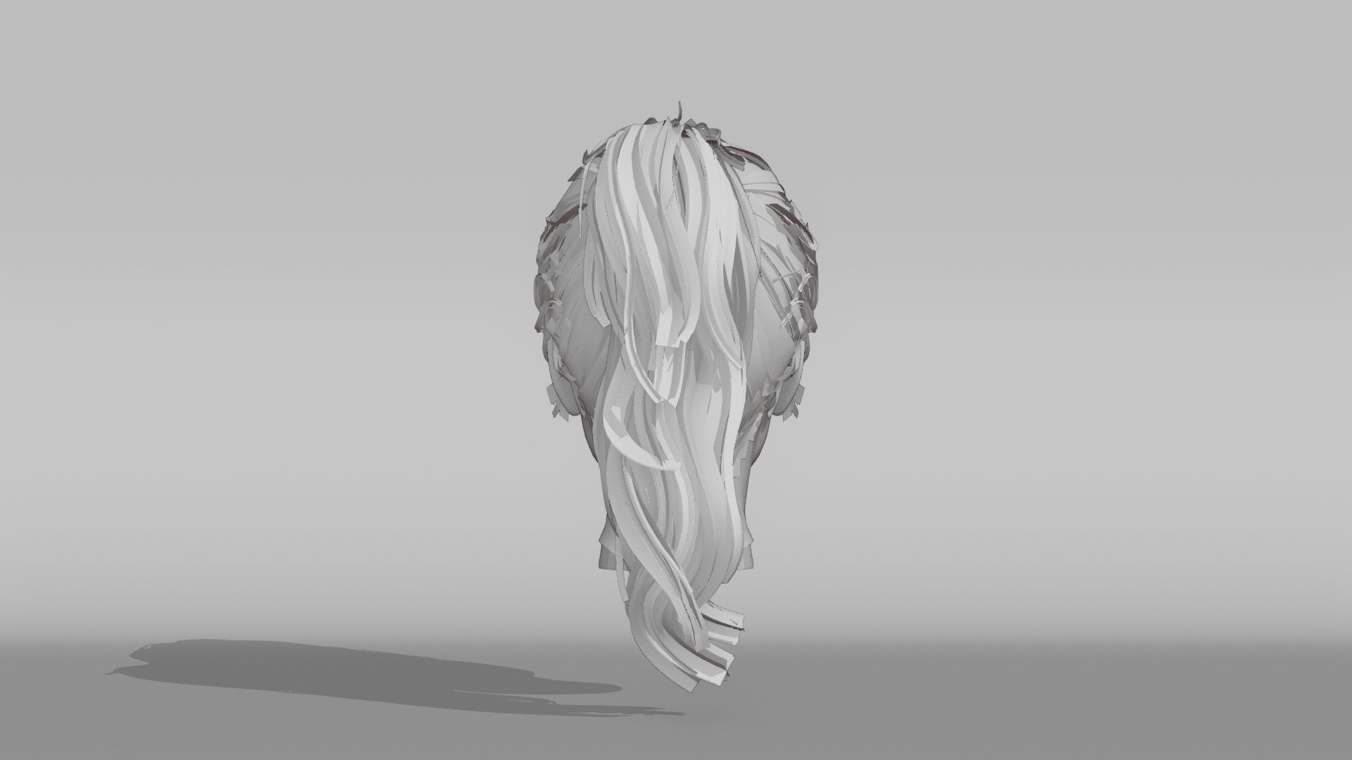 Realistic Female Hair 4 Low-poly 3D model_9