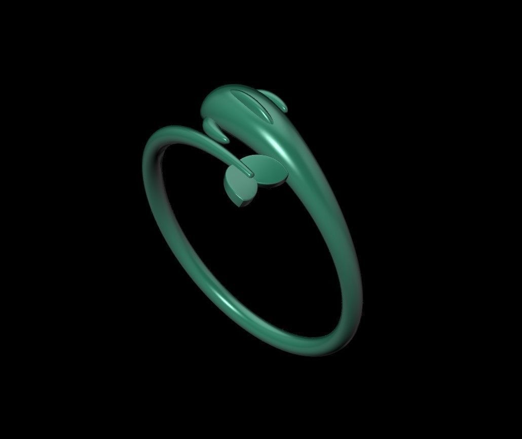 Dolphin ring 3D print model_17