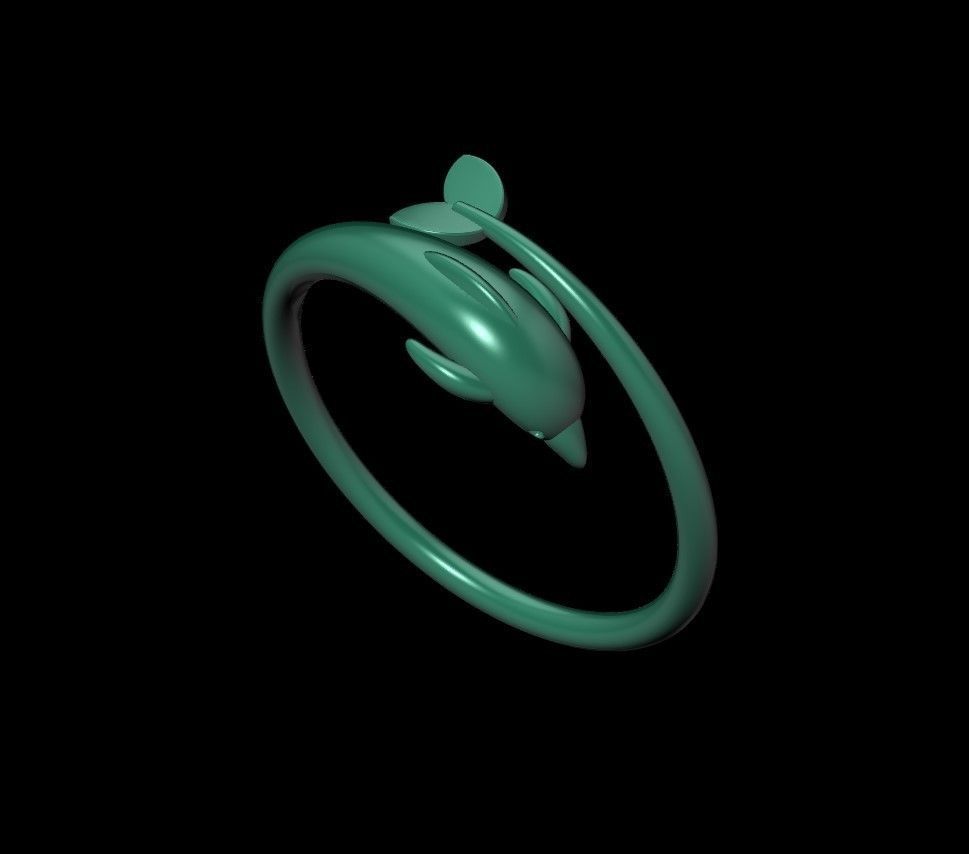 Dolphin ring 3D print model_13