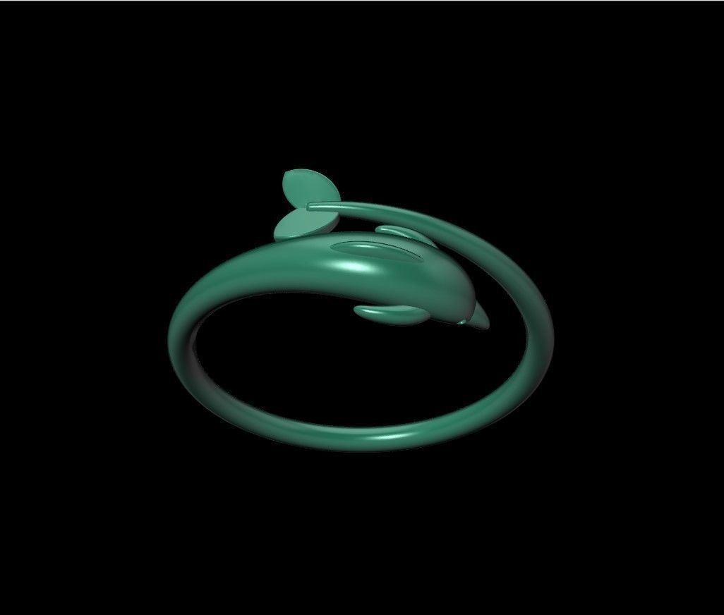 Dolphin ring 3D print model_14