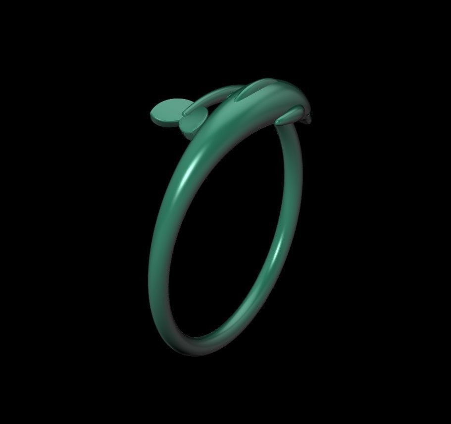 Dolphin ring 3D print model_16
