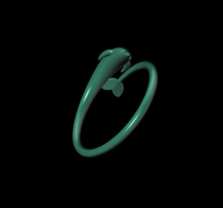 Dolphin ring 3D print model_20