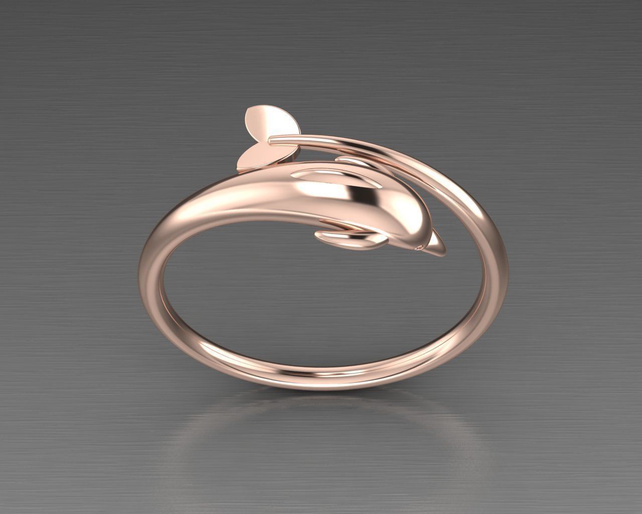Dolphin ring 3D print model_1