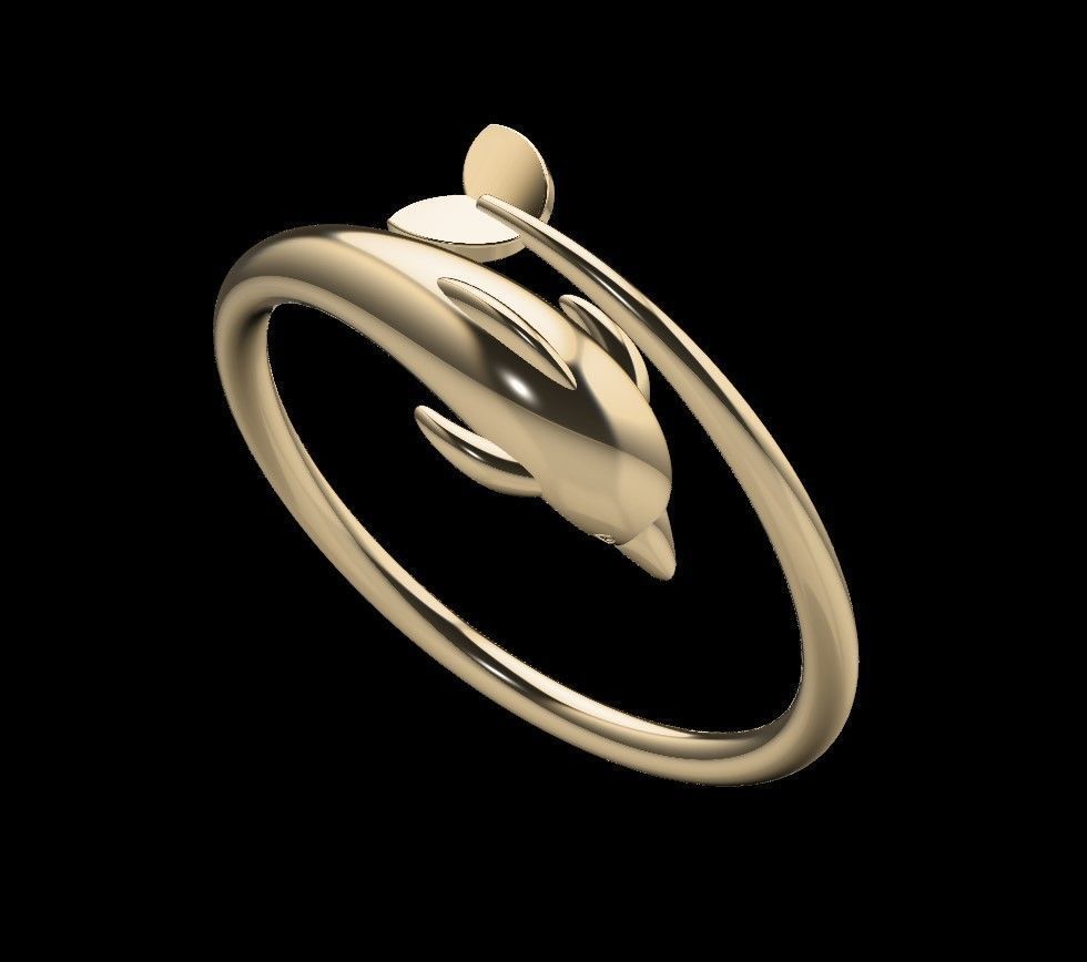 Dolphin ring 3D print model_18