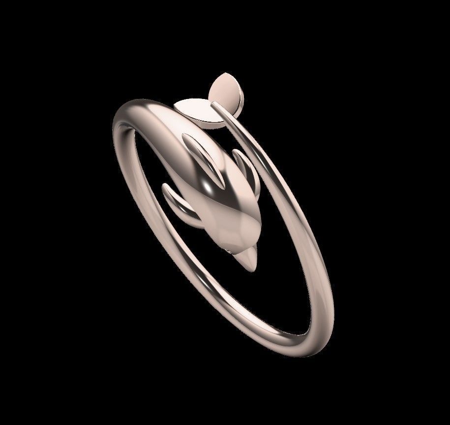 Dolphin ring 3D print model_21