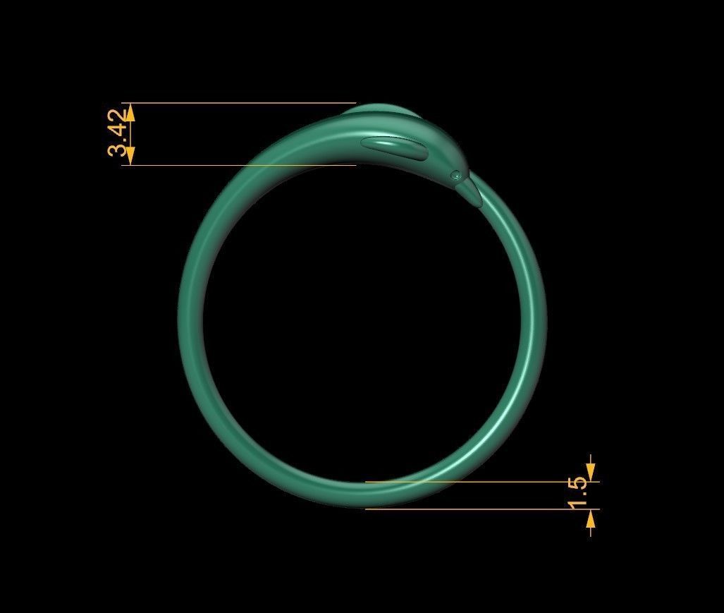 Dolphin ring 3D print model_10