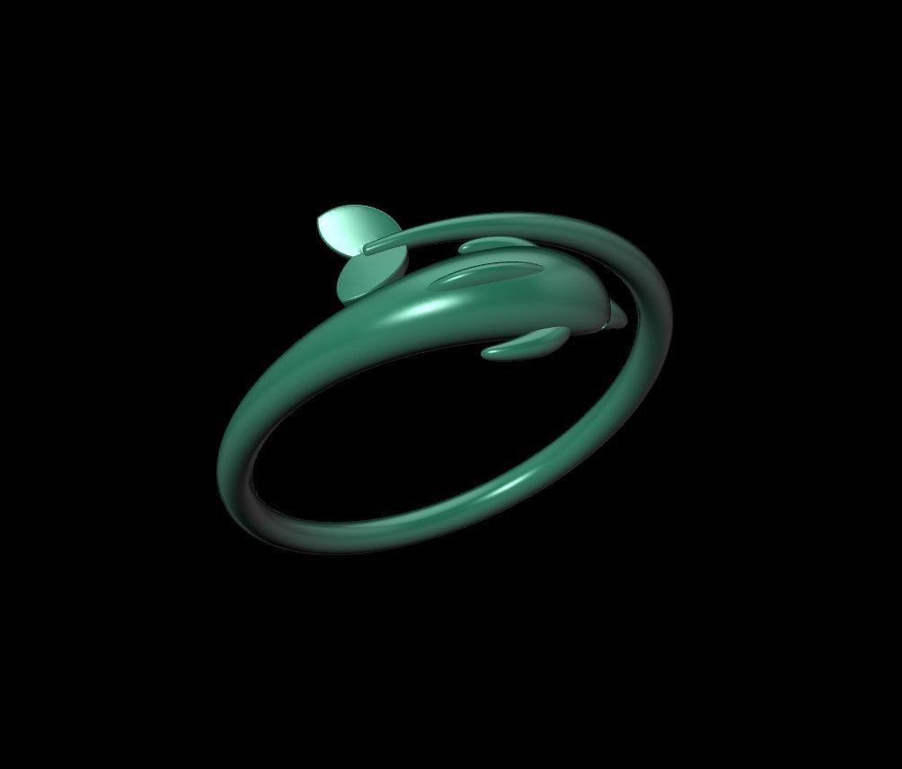 Dolphin ring 3D print model_15