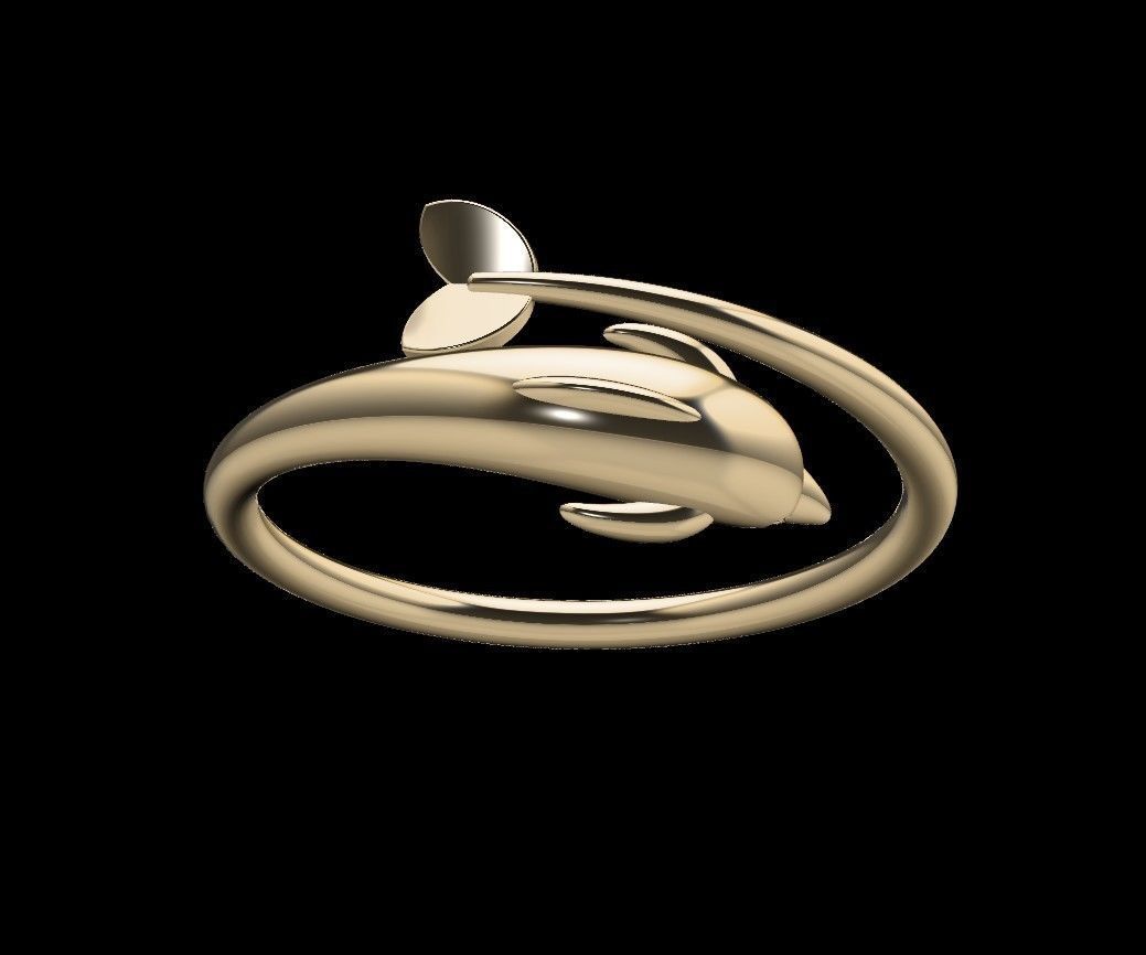 Dolphin ring 3D print model_27