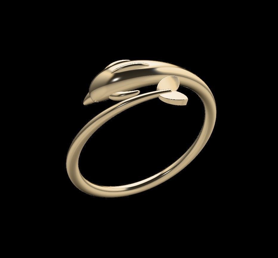 Dolphin ring 3D print model_23