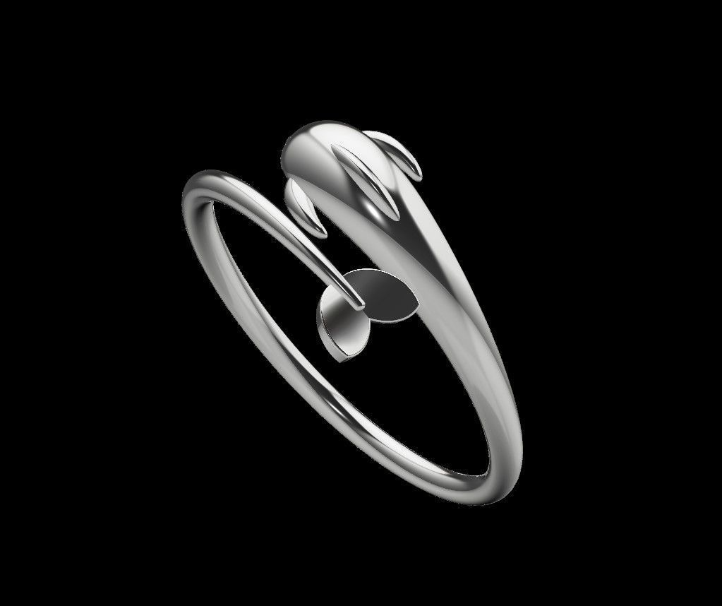 Dolphin ring 3D print model_25