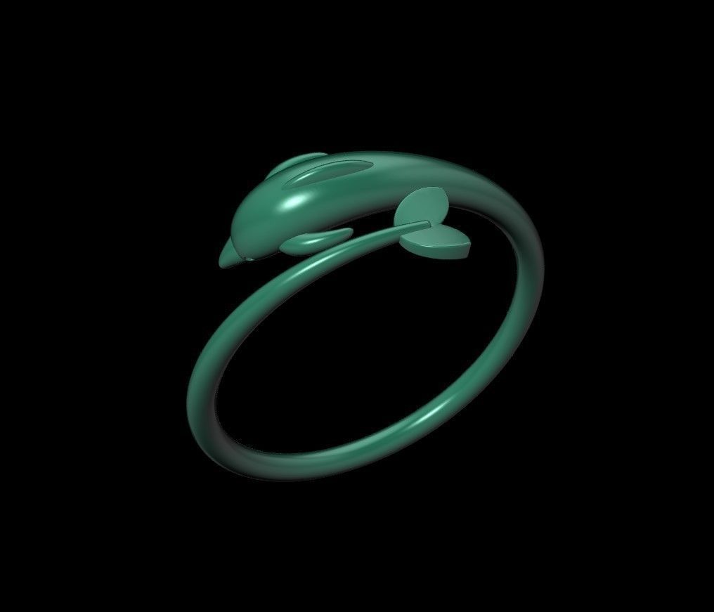 Dolphin ring 3D print model_24