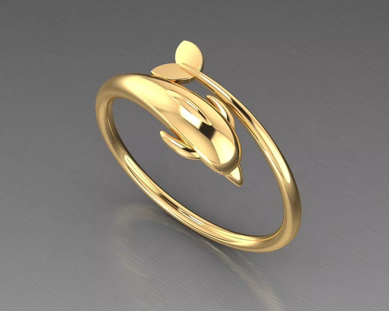 Dolphin ring 3D print model_0