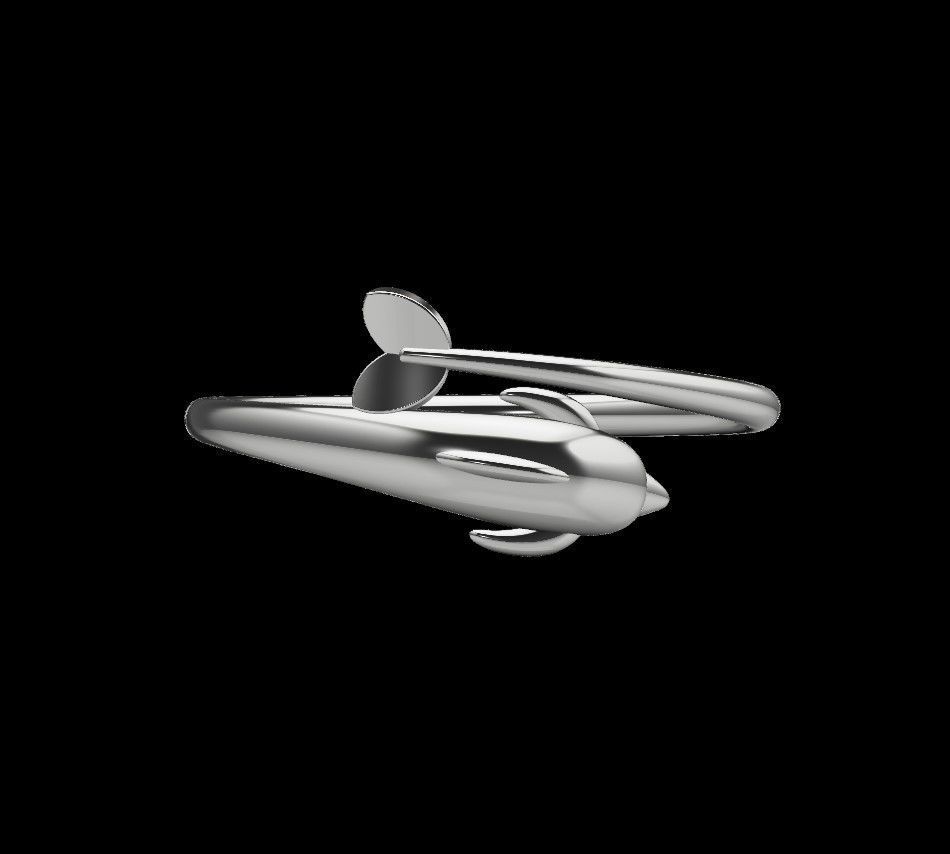 Dolphin ring 3D print model_8