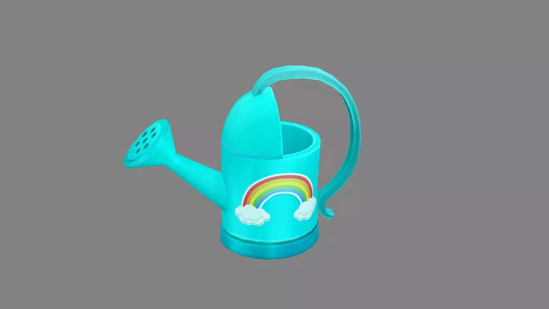 Cartoon Blue watering pot Low-poly 3D model