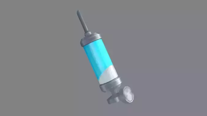 Cartoon syringe - blue 