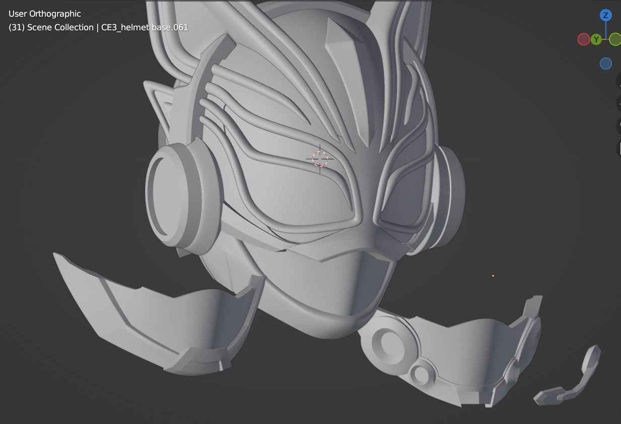 Kamen rider Nago cosplay helmet 3D printable STL file 3D print model_18