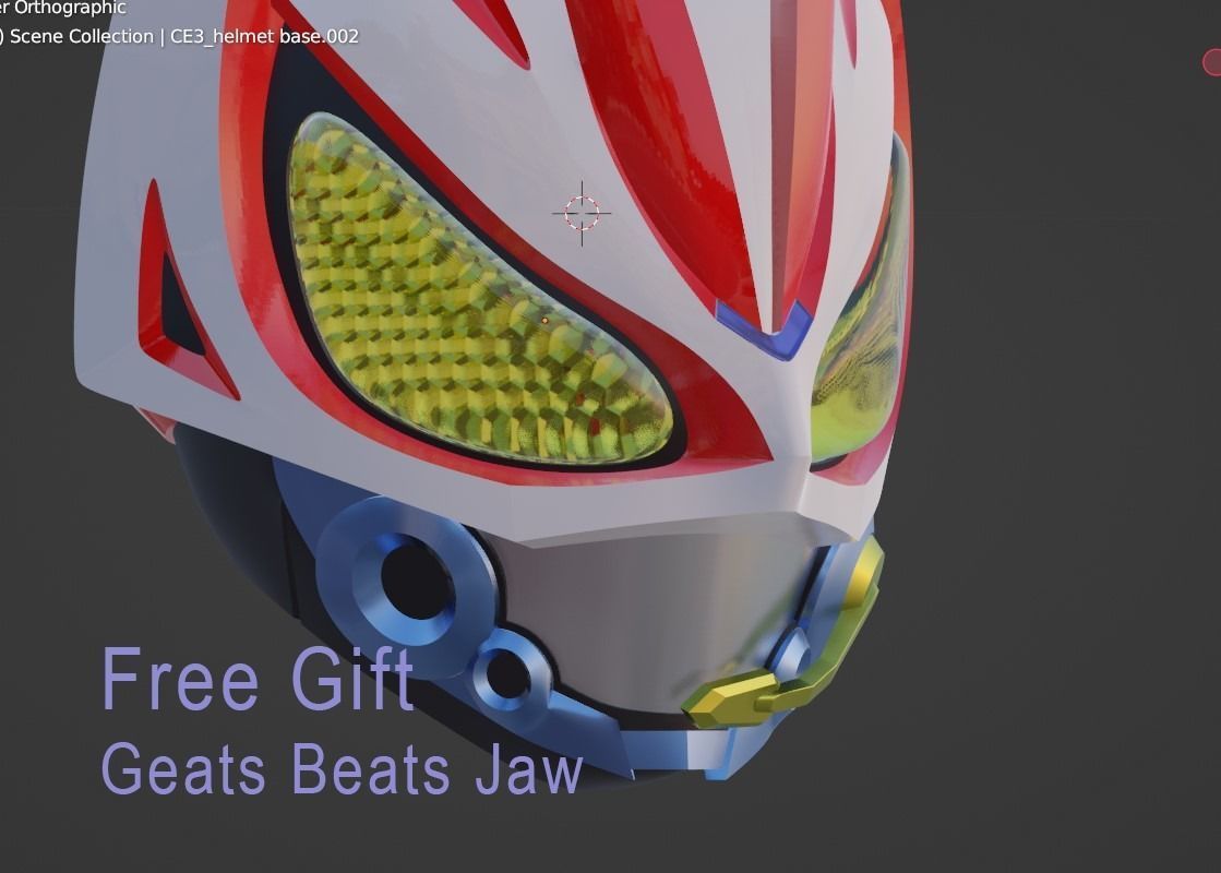 Kamen rider Nago cosplay helmet 3D printable STL file 3D print model_16