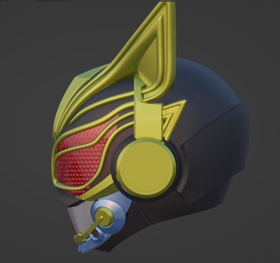 Kamen rider Nago cosplay helmet 3D printable STL file 3D print model_1