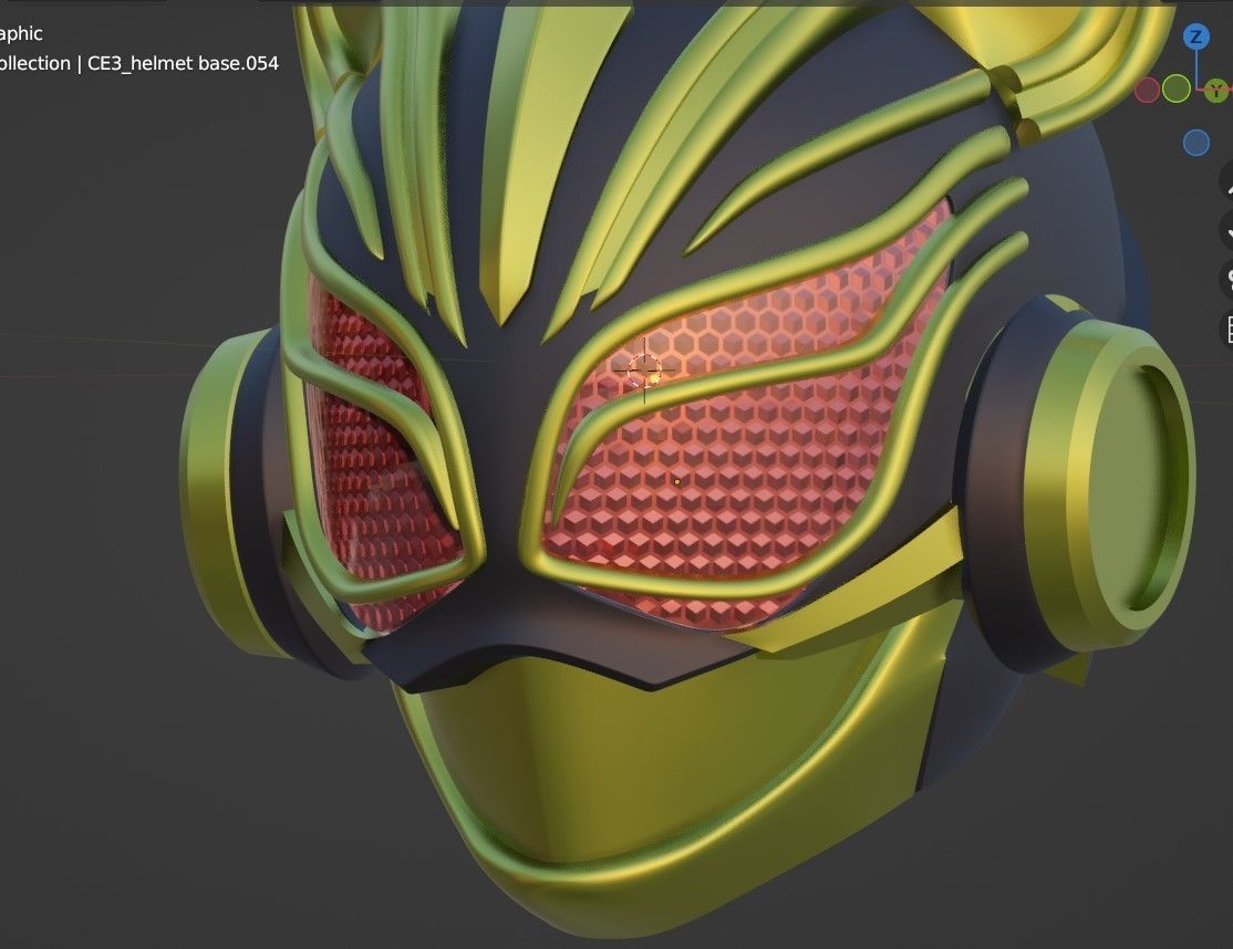 Kamen rider Nago cosplay helmet 3D printable STL file 3D print model_11