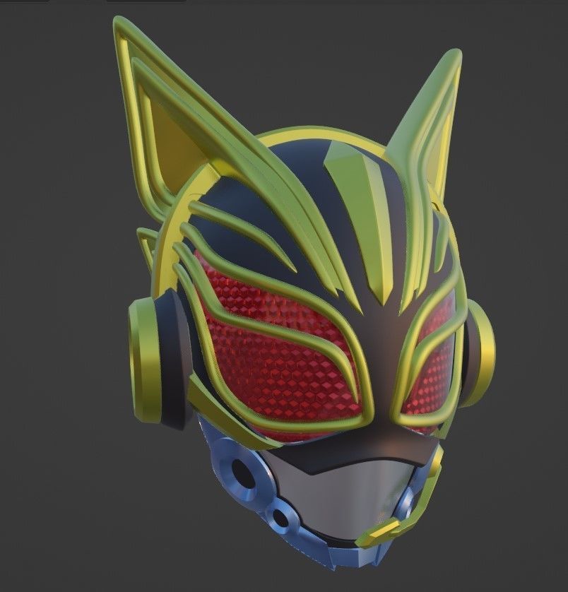 Kamen rider Nago cosplay helmet 3D printable STL file 3D print model_3