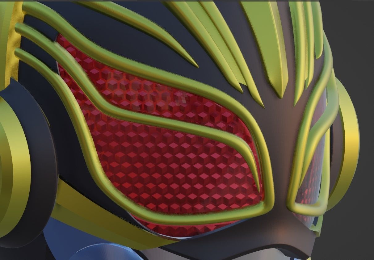 Kamen rider Nago cosplay helmet 3D printable STL file 3D print model_8