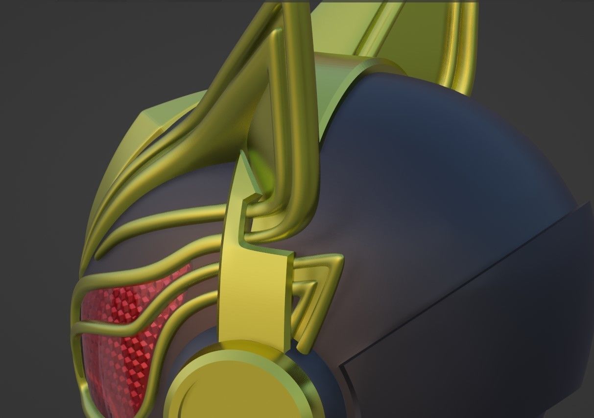 Kamen rider Nago cosplay helmet 3D printable STL file 3D print model_10