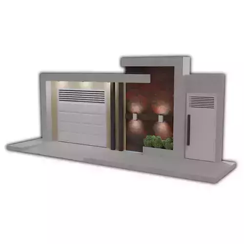 Door and modern facade LOWPOLY