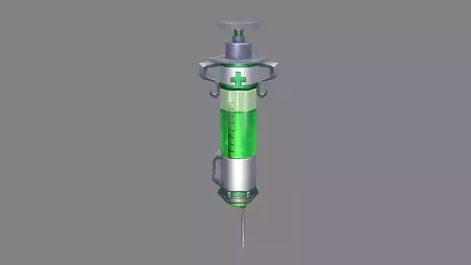 Cartoon syringe - green