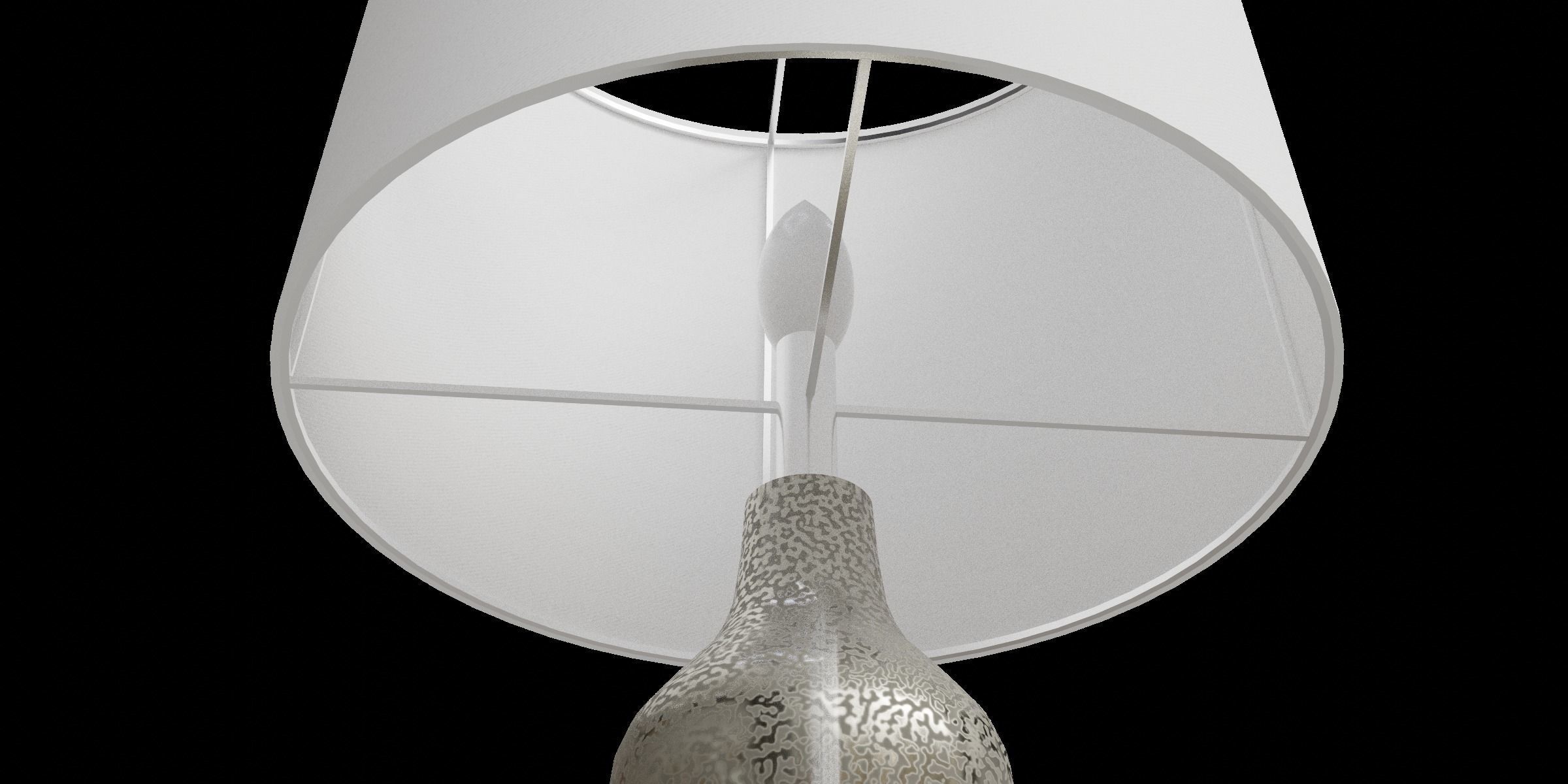 Glass Petite Table Lamp With Satin Nickel Accents Low-poly 3D model_9