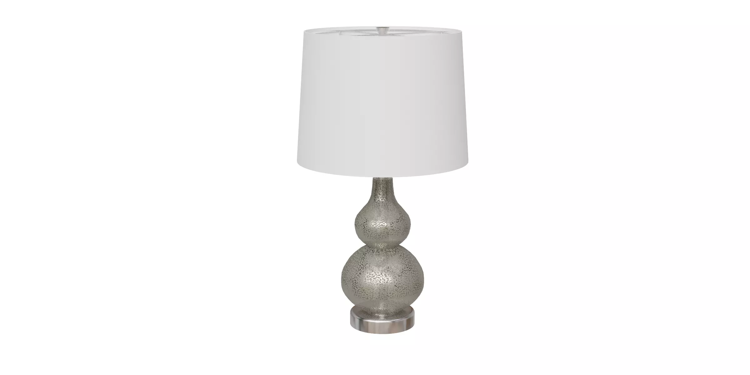 Glass Petite Table Lamp With Satin Nickel Accents Low-poly 3D model_0